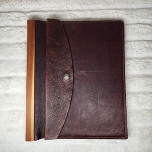 Extra Large Round Leather & Wood Sketchbook By Ted Gilmer Handmade USA